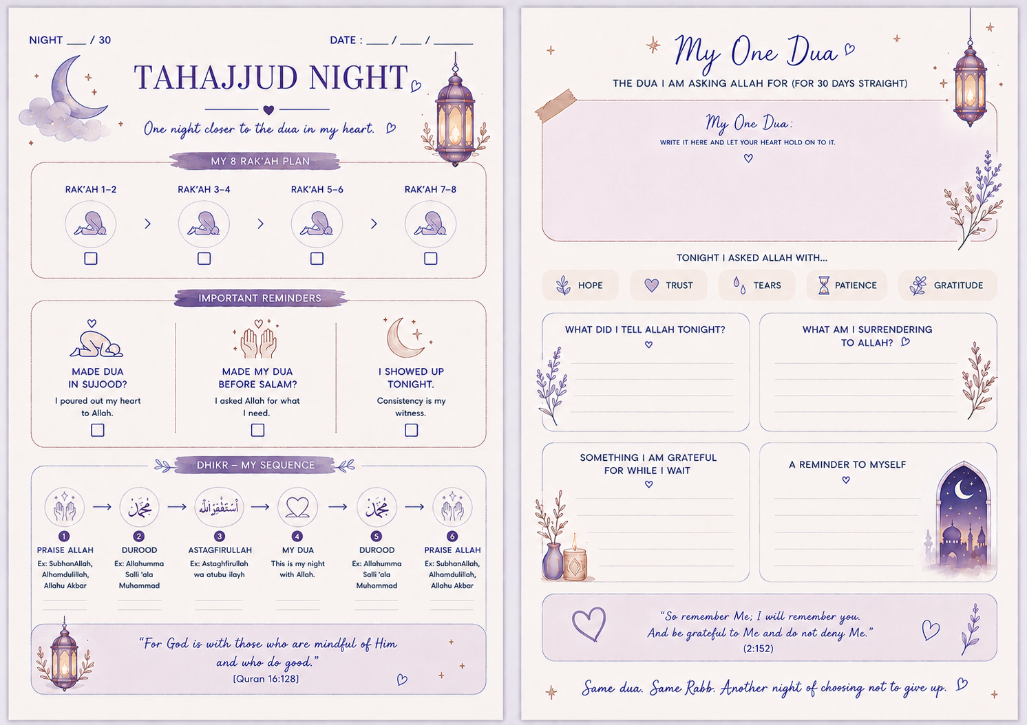 One sample interior sheet from the journal